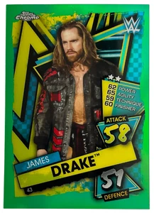 2021 Topps cromado WWE Slam Attax - James Drake verde refractor #43/50 - Imagen 1 de 3