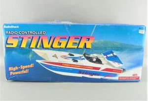 Vintage Radio Shack 60-4196 STINGER R/C Radio Control White Speed Boat Works VGC - Picture 1 of 12