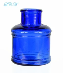 ESCASO SOPLADO A MANO antiguo color AZUL COBALTO TINTA DE POZO ¡Botella BIM bien Redonda! - Imagen 1 de 5