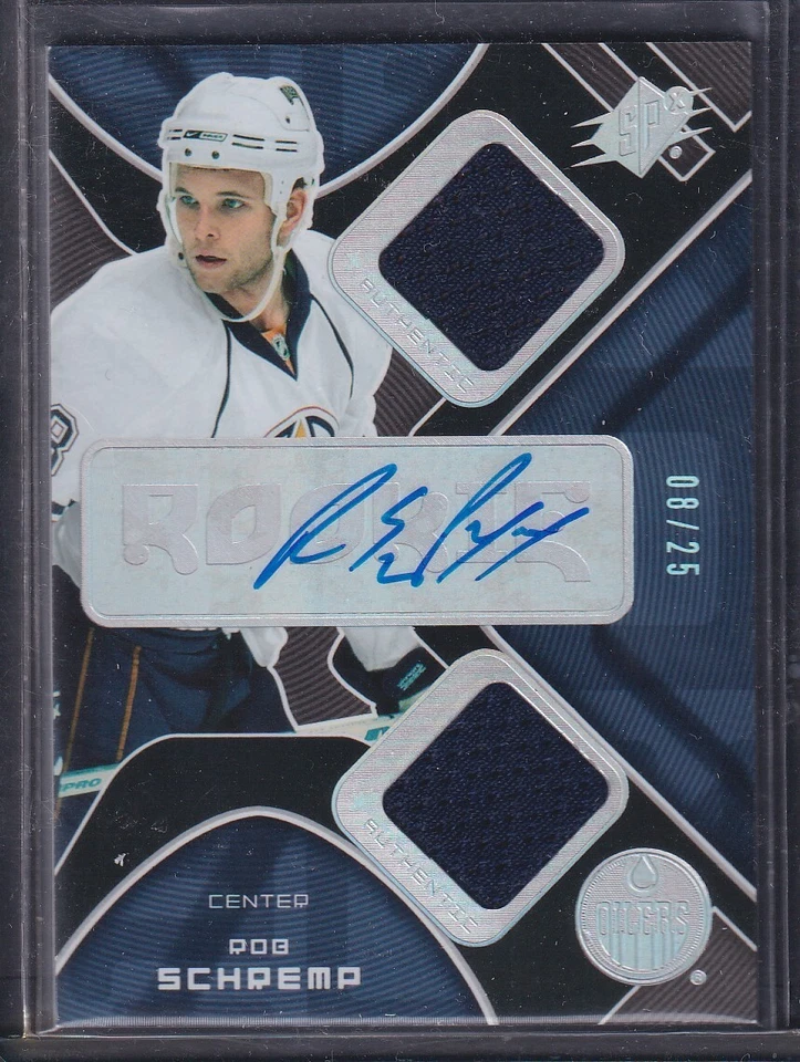 ROB SCHREMP - 2007 SPx Hockey Rookie Auto Patch #211, /25 - Image 1 of 1