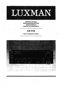 Owner's Manual-Anleitung für Luxman LV-113 - Bild 1 von 1