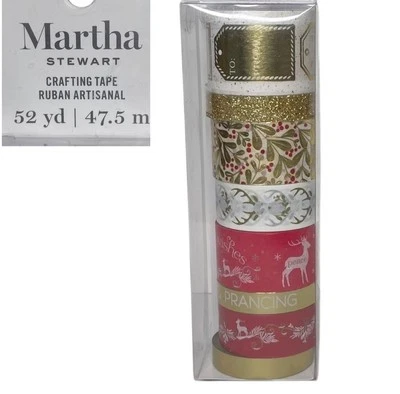 Cinta Washi Martha Stewart Navidad Navidad Navidad Artesanía 8 Rollos Rojo Oro Brillante 52 yardas Foto 1 de 4