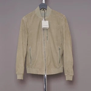 ALL SAINTS Suede Leather Jacket XS Mens Green EXTRA SMALL Biker Bomber KEMBLE - Picture 1 of 24