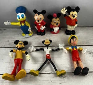 Vintage 1970’s Mickey Mouse and Disney Characters Plastic And Rubber figures Lot - Picture 1 of 12