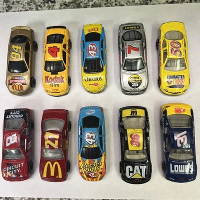  Lot Of 10 NASCAR Diecast Cars McDonald’s  Lowe’s Kodak CAT Brands  - Image 1 of 4