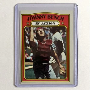 Johnny Bench 1972 Topps In Action #434 Vintage Baseball Trading Card Reds MLB - Picture 1 of 4