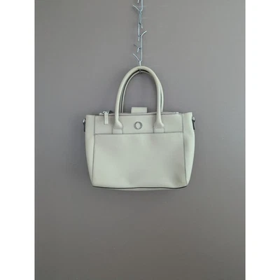 Oroton Satchel Tote Bag Womens Small Beige Saffiano Leather Handbag - Image 1 of 4