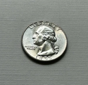 1955-P 90% Silber Washington Quarter aus Münzrolle - vz - hoher Glanz - Bild 1 von 4