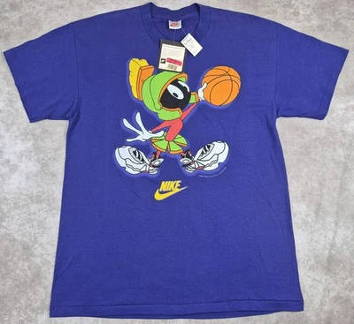 Vintage 1993 Nike Looney Tunes Marvin the Martian Bugs Bunny 8s Tee Blue-Purple  - Image 1 of 4