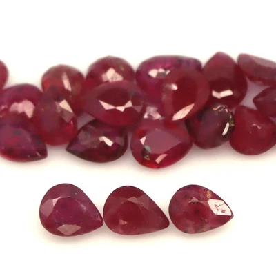 8.77 CT. Heated 24Pcs Red Ruby Madagascar Pear - Image 1 of 4