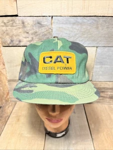 Vintage CAT Diesel Power Patch Snapback Camo Trucker Hat Cap K Products - Picture 1 of 16