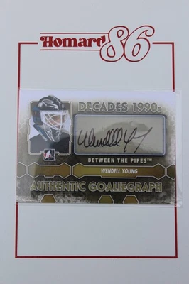 BETWEEN THE PIPES WENDELL YOUNG AUTHENTIC GOALIEGRAPH AUTO - Image 1 of 2