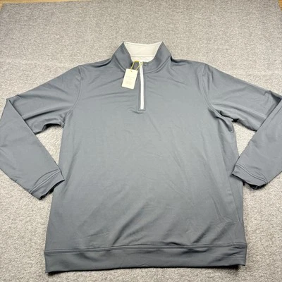 Chaqueta de golf Peter Millar Pullover para hombre XL corona negra deportiva cuarto cremallera elástica Foto 1 de 4