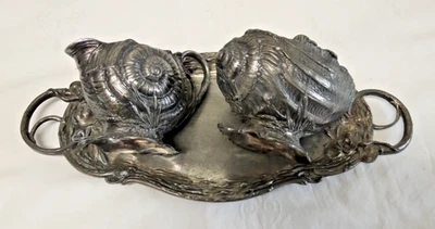 Seltenes antikes WMF Set - Milch & Zuckergefäß auf Tablett um 1890 - Bild 1 von 4