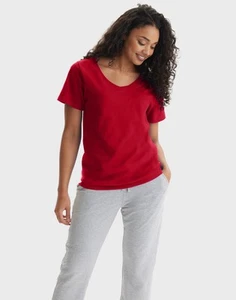 Hanes T-Shirt Women's Cotton V Neck Short Sleeve Perfect-T Ringspun Cotton S-3XL - Picture 1 of 47