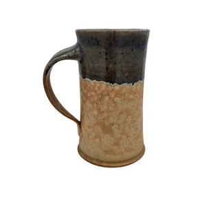 Tazza da caffè Studio Pottery gres maculato tono terra beige blu firmata - Foto 1 di 9