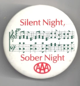 AAA Stille Nacht NÜCHTERNE Nacht Weihnachten Musik Urlaub Pin Pinback - Bild 1 von 2