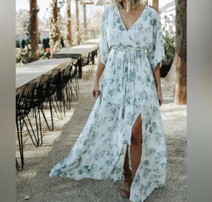 BALTIC BORN salbeigrünes Kia Kimono Maxikleid Gr. L - Bild 1 von 5