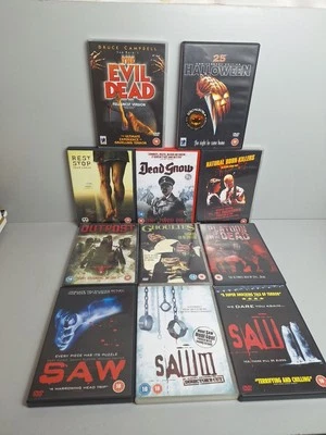  Horror  Movies Films 11 DVD Bundle  Saw  Evil Dead Includes  Horror  Comedy   - Image 1 of 4