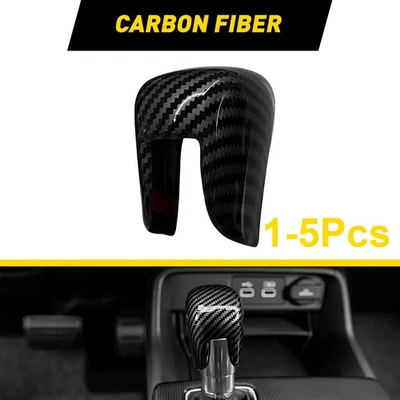 Se adapta a Honda Civic CRV HRV Accord 2018-25 cubiertas de perilla de cambio de marchas de fibra de carbono 1-5X Foto 1 de 4
