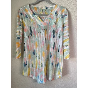 Atelier 5 by Gozde Yilmaz Damen Oberteil mit abstraktem Druck V-Ausschnitt 3/4-Arm Größe S - Bild 1 von 4