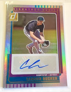 Tigers Carson Rucker Mint 2025 Panini Donruss Signature Series Auto Autograph RC - Picture 1 of 1