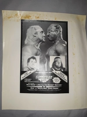 Rare WWF Summer Slam 1989 Hogan Beefcake Savage Zeus Promo Press 12x12 Photo JVS - Image 1 of 4
