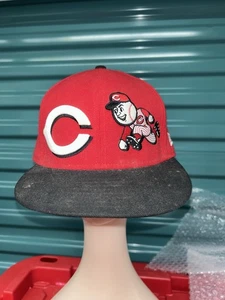 Vintage New Era Cincinnati Reds  Fitted Hat 100% Wool Big Logo 7 1/2 - Picture 1 of 5