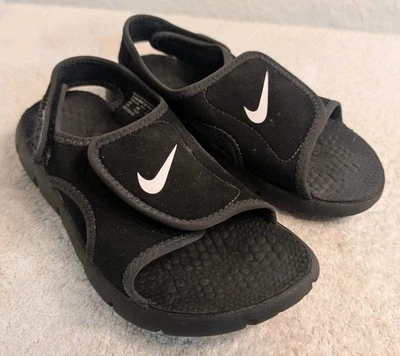 Nike Black Slingback Sandals Kids Boys Size 1 Y - Image 1 of 4