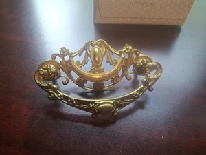 Brass Ornate Hardware Drawer Pull French Provincial Victorian 3” Centers - Picture 1 of 5