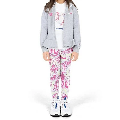 Champion Niñas 3T Conjunto Activo Ligero; Chaqueta, Camiseta, Leggings Rosa Gris 3T Foto 1 de 4
