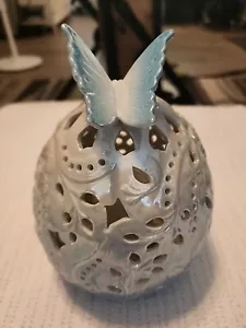 Home Reflections Porcelain Large Egg Luminary Blue NIB - Picture 1 of 8