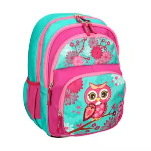 Schul Rucksack Ranzen Tasche Eule Blumen Kinder Wandern Freizeit türkis pink - Bild 1 von 4