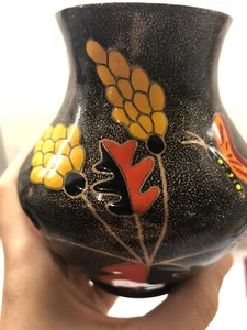 Miguel Pineda Enamel Vase Colorful MCM Design collectible Mexico artist - Picture 1 of 10