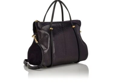 NUEVO Bolso de Mano Nina Ricci Ballet Negro Pitón Diseñador Cartera Exótica Piel de Serpiente Foto 1 de 4