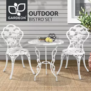 Gardeon Outdoor Setting 3 Piece Bistro Set Cast Aluminium Chairs Table Patio - Picture 1 of 9