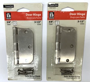2 Everbilt Door Hinge 3 1/2” Satin Nickel Finish 5/8” 15 mm 16746 Premium Finish - Picture 1 of 2