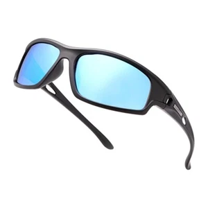 YIMI Polarized Sports Sunglasses Men & Women Anti Glare Wrap Around Blue Lens - Picture 1 of 8