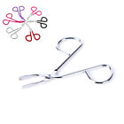New Scissors Flat Tip Eyebrow Tweezers Clamp Clipper Stainless Removal-dx
