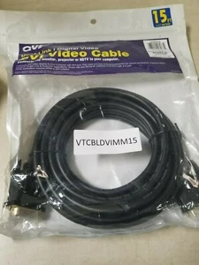 PowerKing 15ft Premium DVI Male-Male Digital Flat Panel Cable CFDD-D15 - Picture 1 of 3