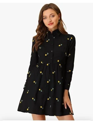 Vestido camisero Allegra K bordado mediano nuevo con etiquetas  Foto 1 de 4