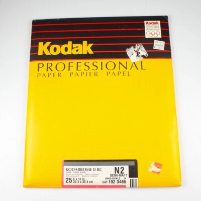 25 hojas *CADUCADAS* 8x10" Kodak Kodabrome II RC - N2 semi mate blanco y negro papel fotográfico Foto 1 de 4