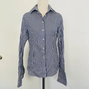 Rhodes & Beckett Size 8 Shirt Fitted Shirt Striped 100% Egyptian Cotton Business - Picture 1 of 17