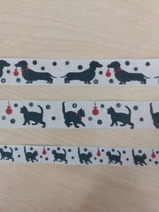 BERISFORDS CHRISTMAS SAUSAGE DOGS & CATS 2 Widths - Picture 1 of 7