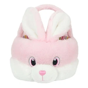 Canasta de Pascua gordita de mejillas gorditas de peluche rosa Way To Celebrate, nueva con etiquetas - Imagen 1 de 3