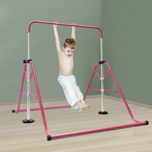 Adjustable Horizontal Gymnastics Bar Kids Home Gym Folding Training Equipment - Picture 1 of 15