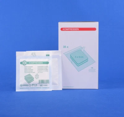 Mullkompressen Steril 16-fach 5x5 cm (35x2 St) Extra Saugstark Noba PZN 07385925 - Bild 1 von 4