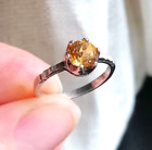 Vintage Small Ring Sterling Silver 925 With Stone Citrine Women's Jewelry