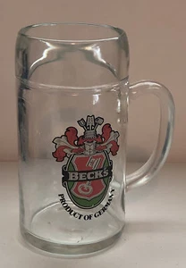 Vtg Beck's Beer 1 Liter Heavy Large Glass Stein/ Mug - Picture 1 of 5