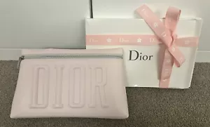 Dior Vip Gift Cute Baby Pink Pastel Colour Clutch Makeup Bag Pouch Embossed - Picture 1 of 7